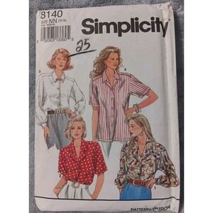 Simplicity Sewing Pattern 8140 Women Misses' Shirts Sz 10-16 Uncutt Factory Fold